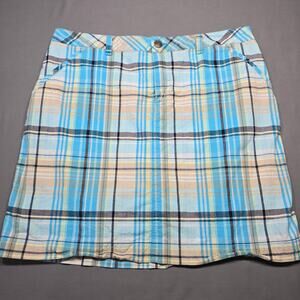 Christopher Banks Blue Plaid Mini Skirt Skort Classic Activewear Women's Size 12